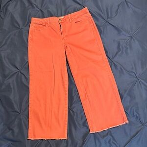 Coral Wide-Leg Crop Jeans